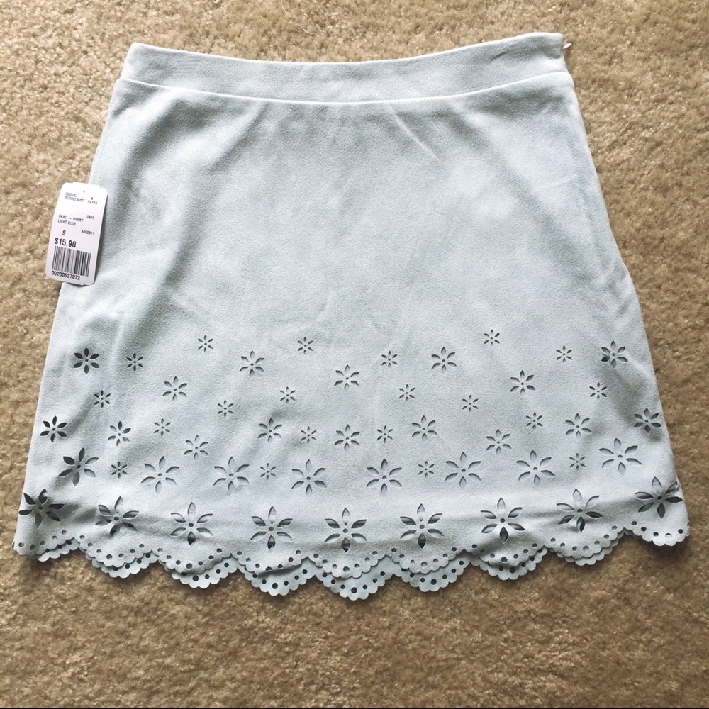 NWT Light Blue Suede-like Skirt